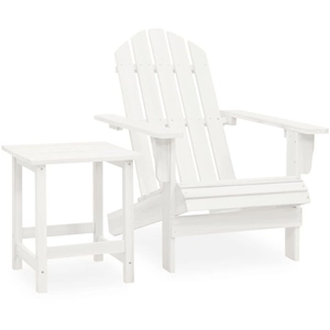 vidaXL Chaise de jardin Adirondack avec table Bois de sapin Blanc pas cher