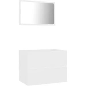 vidaXL Ensemble de meubles de salle de bain 2 pcs Blanc Aggloméré pas cher