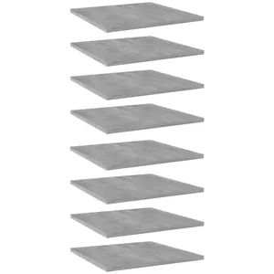 vidaXL Panneaux de bibliothèque 8 pcs gris béton bois d’ingénierie 805179 pas cher