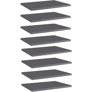 Vidaxl - Panneaux de bibliothèque 8 pcs gris brillant bois d'ingénierie pas cher