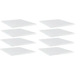 vidaXL Panneaux de bibliothèque 8 pcs blanc brillant bois d’ingénierie pas cher