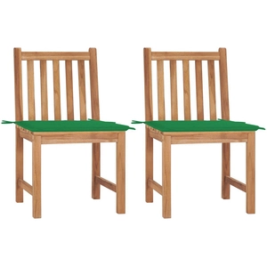 vidaXL Chaises de jardin 2 pcs avec coussins Bois de teck massif pas cher