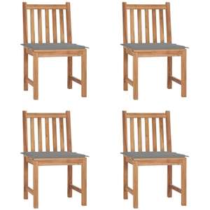 vidaXL Chaises de jardin 2 pcs avec coussins Bois de teck massif pas cher