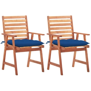 vidaXL Chaises à dîner d'extérieur 3 pcs avec coussins Acacia massif pas cher