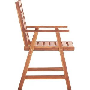 vidaXL Chaises à dîner d'extérieur 3 pcs avec coussins Acacia massif pas cher