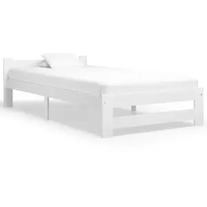 vidaXL Cadre de lit Blanc Bois de pin massif 100x200 cm