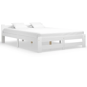 vidaXL Cadre de lit Blanc Bois de pin massif 180x200 cm pas cher