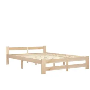 vidaXL Cadre de lit Bois de pin massif 160x200 cm pas cher