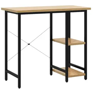Comparateur de prix : vidaXL Bureau d'ordinateur Noir et chêne clair 80x40x72cm MDF et métal