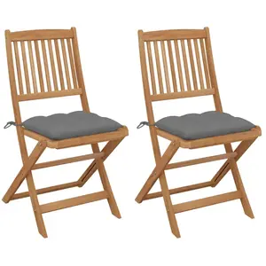 Comparateur de prix : vidaXL Chaises pliables de jardin 2 pcs avec coussins Bois d'acacia