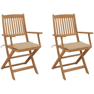 vidaXL Chaises pliables de jardin 4 pcs avec coussins Bois d'acacia pas cher