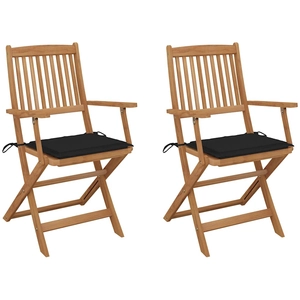 vidaXL Chaises pliables de jardin 4 pcs avec coussins Bois d'acacia pas cher
