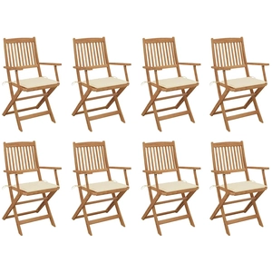 vidaXL Chaises pliables de jardin 2 pcs avec coussins Bois d'acacia pas cher