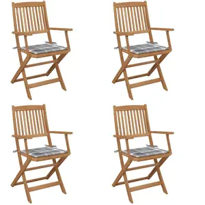 Comparateur de prix : vidaXL Chaises pliables de jardin lot de 4 avec coussins Bois d'acacia