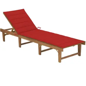 Comparateur de prix : vidaXL Chaise longue pliable avec coussin Bois d'acacia solide