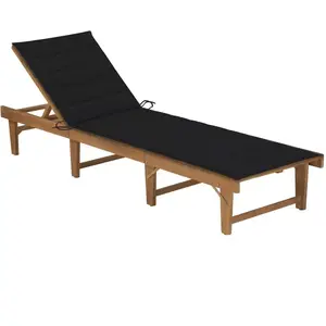 Comparateur de prix : vidaXL Chaise longue pliable avec coussin Bois d'acacia solide