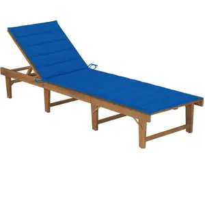 Comparateur de prix : vidaXL Chaise longue pliable avec coussin Bois d'acacia solide