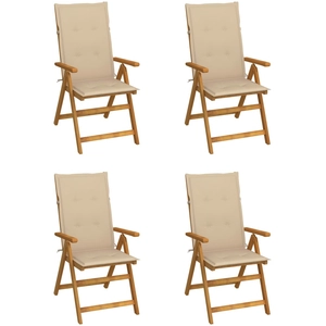 vidaXL Chaises pliables de jardin 6 pcs avec coussins Bois d'acacia pas cher
