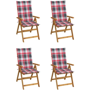 vidaXL Chaises pliables de jardin 6 pcs avec coussins Bois d'acacia pas cher