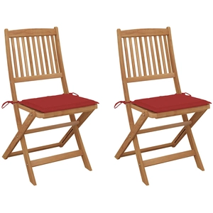 vidaXL Chaises pliables de jardin 4 pcs avec coussins Bois d'acacia pas cher