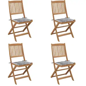 Comparateur de prix : vidaXL Chaises pliables de jardin lot de 4 avec coussins Bois d'acacia