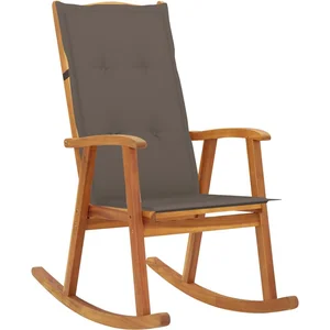 vidaXL Chaise à bascule avec coussins Bois d'acacia massif pas cher