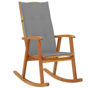 vidaXL Chaise à bascule avec coussins Bois d'acacia massif pas cher