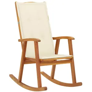Comparateur de prix : vidaXL Chaise à bascule avec coussins Bois d'acacia massif