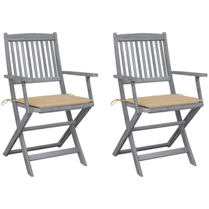 vidaXL Chaises pliables d'extérieur 4 pcs avec coussins Bois d'acacia pas cher