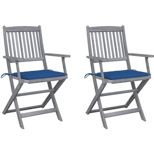 vidaXL Chaises pliables d'extérieur 4 pcs avec coussins Bois d'acacia pas cher