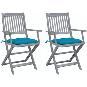 vidaXL Chaises pliables d'extérieur 4 pcs avec coussins Bois d'acacia pas cher