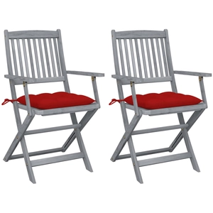 vidaXL Chaises pliables d'extérieur 4 pcs avec coussins Bois d'acacia pas cher