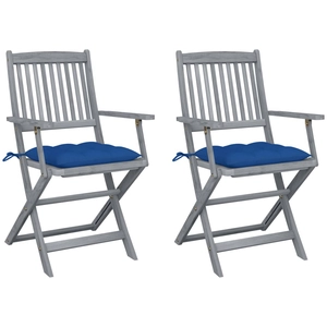 vidaXL Chaises pliables d'extérieur 4 pcs avec coussins Bois d'acacia pas cher