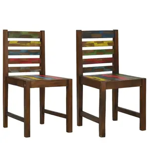 Comparateur de prix : vidaXL Chaises à manger lot de 2 bois de récupération solide