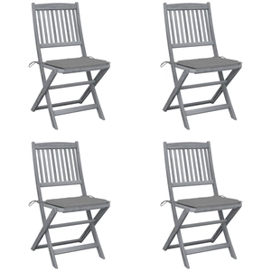 vidaXL Chaises pliables d'extérieur 6 pcs avec coussins Bois d'acacia pas cher