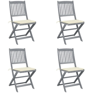 vidaXL Chaises pliables d'extérieur 6 pcs avec coussins Bois d'acacia pas cher