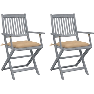 vidaXL Chaises pliables d'extérieur 6 pcs avec coussins Bois d'acacia pas cher