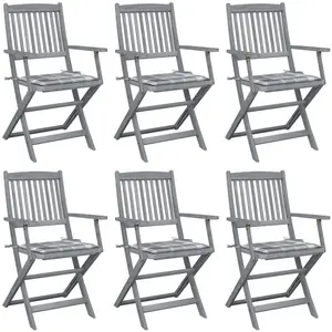 Comparateur de prix : vidaXL Chaises pliables d'extérieur lot de 6 et coussins Bois d'acacia