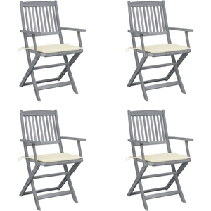 vidaXL Chaises pliables d'extérieur 6 pcs avec coussins Bois d'acacia pas cher