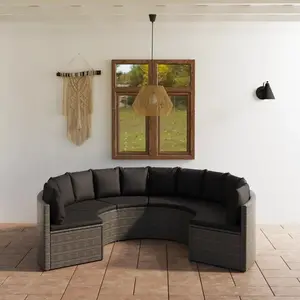 Comparateur de prix : vidaXL Salon de jardin 6 pcs avec coussins Résine tressée Gris