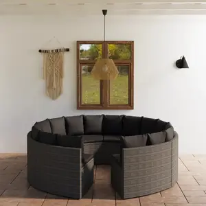 Comparateur de prix : vidaXL Salon de jardin 8 pcs avec coussins Résine tressée Gris
