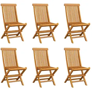 vidaXL Chaises pliables de jardin 6 pcs Bois de teck solide pas cher