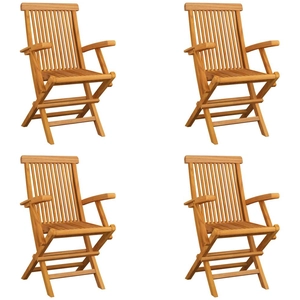 vidaXL Chaises pliables de jardin 4 pcs Bois de teck solide pas cher