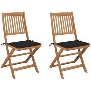 vidaXL Chaises pliables de jardin 6 pcs avec coussins Bois d'acacia pas cher