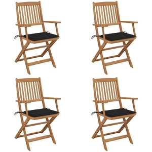 vidaXL Chaises pliables de jardin 6 pcs avec coussins Bois d'acacia pas cher