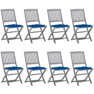 vidaXL Chaises pliables d'extérieur 6 pcs avec coussins Bois d'acacia pas cher
