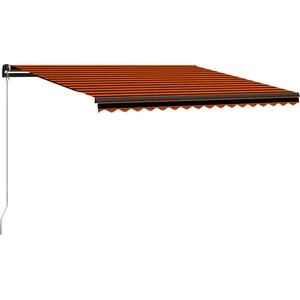vidaXL Auvent manuel rétractable 450x300 cm Orange et marron pas cher