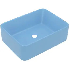 Comparateur de prix : vidaXL Lavabo de luxe Bleu clair mat 41x30x12 cm Céramique