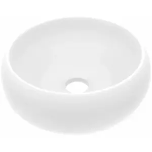 Comparateur de prix : vidaXL Lavabo rond de luxe Blanc mat 40x15 cm Céramique