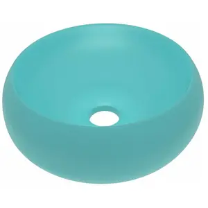 Comparateur de prix : vidaXL Lavabo rond de luxe Vert clair mat 40x15 cm Céramique